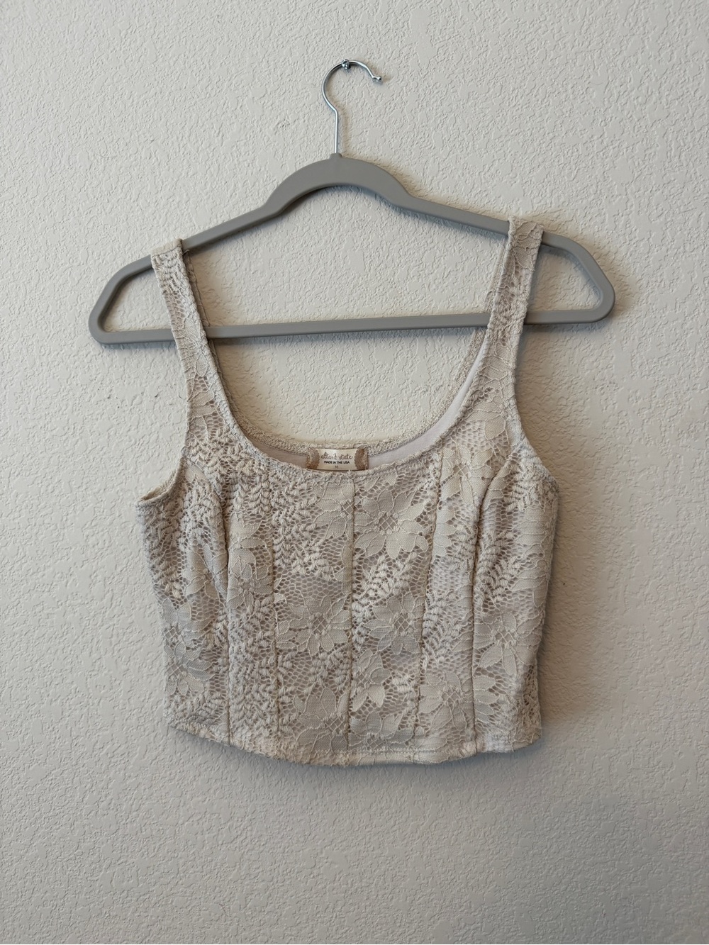 Altar'd State Cream Lace Crop Tank